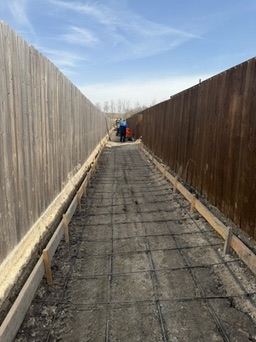 Forms and adjacent reinforcement in the 400-foot Temple drainage project