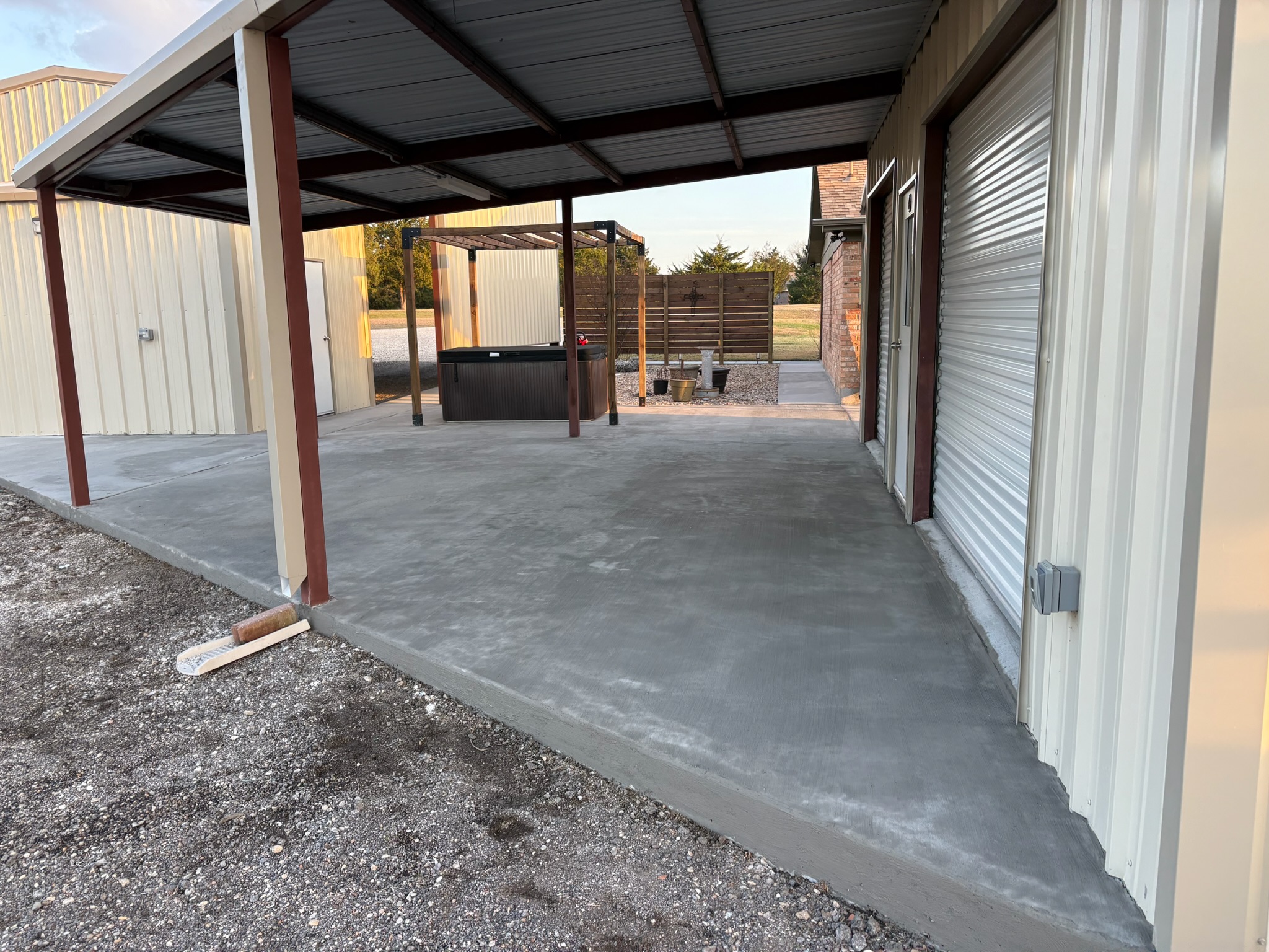 Finished 1,600-square-foot concrete renewal beneath the Hubbard shop carport